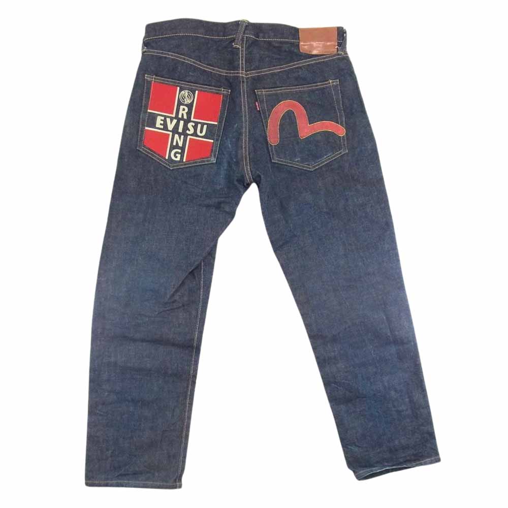 EVISU エヴィス LOT 2005 RING カモメ デニム パンツ インディゴブルー系 35【中古】