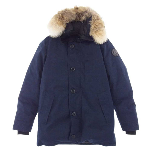CANADA GOOSE カナダグース 3481JMB R 国内正規品 グリフィンインターナショナル EDIFICE別注 CRESTON PARKA クレストン ブラックラベル ロゴワッペン ファー ダウン ジャケット コート ネイビー系 M【中古】