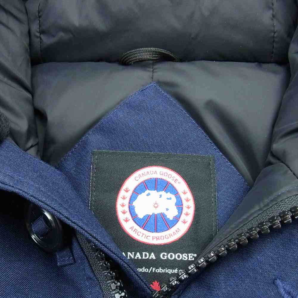 CANADA GOOSE カナダグース 3481JMB R 国内正規品 グリフィンインターナショナル EDIFICE別注 CRESTON PARKA クレストン ブラックラベル ロゴワッペン ファー ダウン ジャケット コート ネイビー系 M【中古】