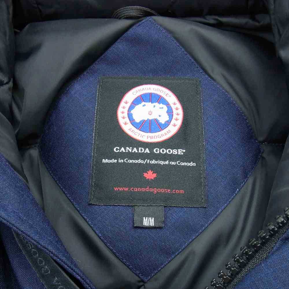 CANADA GOOSE カナダグース 3481JMB R 国内正規品 グリフィンインターナショナル EDIFICE別注 CRESTON PARKA クレストン ブラックラベル ロゴワッペン ファー ダウン ジャケット コート ネイビー系 M【中古】