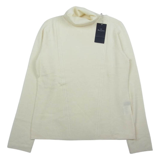 Aquascutum アクアスキュータム ミラノリブ タートルネック ニット ホワイト系 11【極上美品】【中古】
