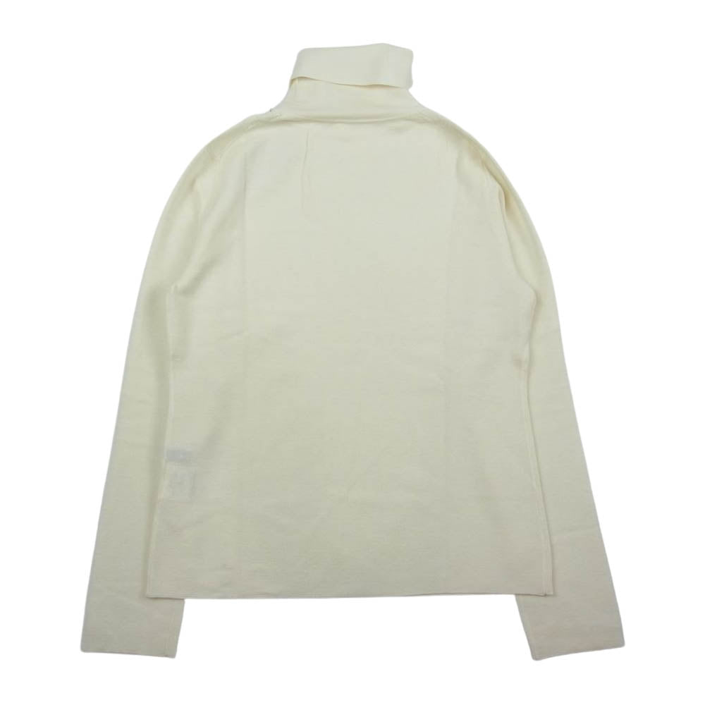 Aquascutum アクアスキュータム ミラノリブ タートルネック ニット ホワイト系 11【極上美品】【中古】