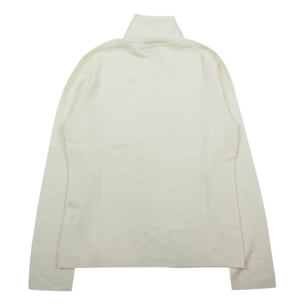 Aquascutum アクアスキュータム ミラノリブ タートルネック ニット ホワイト系 11【新古品】【未使用】【中古】