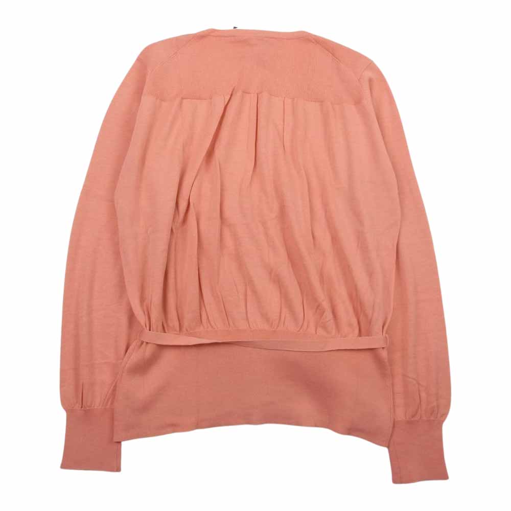 Aquascutum アクアスキュータム ベルト付き コットン カーディガン ピンク系 11【新古品】【未使用】【中古】