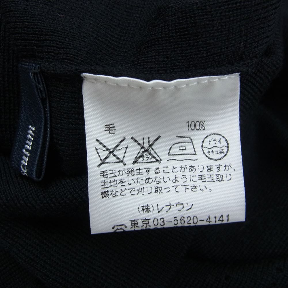 Aquascutum アクアスキュータム ミラノリブ タートルネック ニット ブラック系 11【極上美品】【中古】