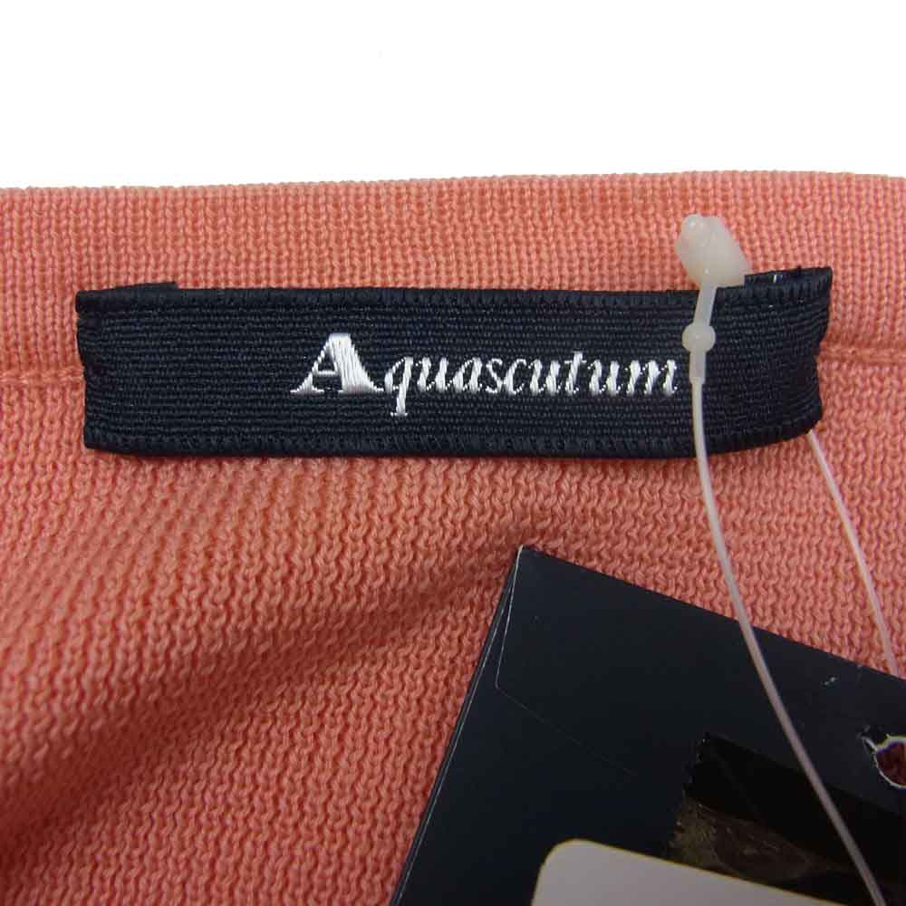 Aquascutum アクアスキュータム ベルト付き コットン カーディガン ピンク系 11【新古品】【未使用】【中古】