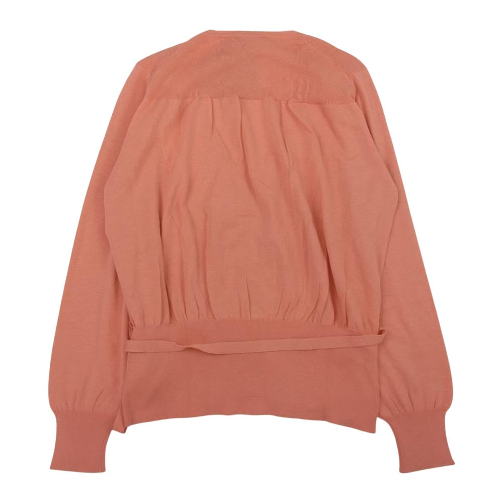 Aquascutum アクアスキュータム ベルト付き コットン カーディガン ピンク系 9【新古品】【未使用】【中古】
