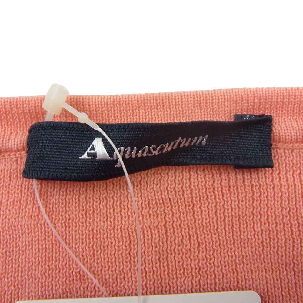 Aquascutum アクアスキュータム ベルト付き コットン カーディガン ピンク系 9【新古品】【未使用】【中古】