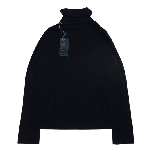 Aquascutum アクアスキュータム ミラノリブ タートルネック ニット ブラック系 11【極上美品】【中古】