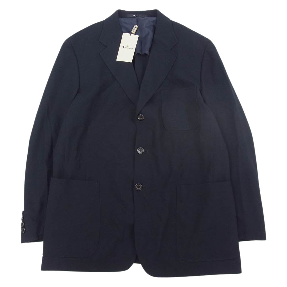 Aquascutum アクアスキュータム サマーウール 3B テーラードジャケット ネイビー系 98/88/175【極上美品】【中古】