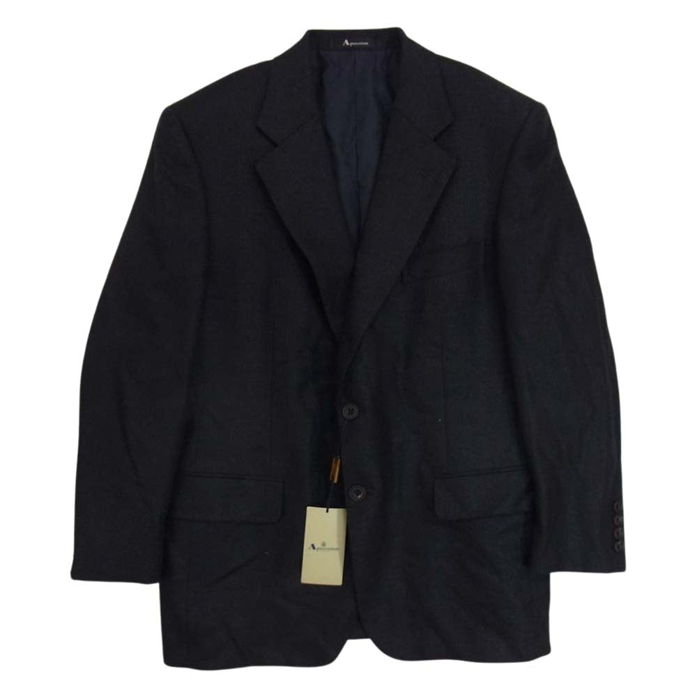 Aquascutum アクアスキュータム シルク混ウール 2B テーラードジャケット ネイビー系 94AB4【極上美品】【中古】