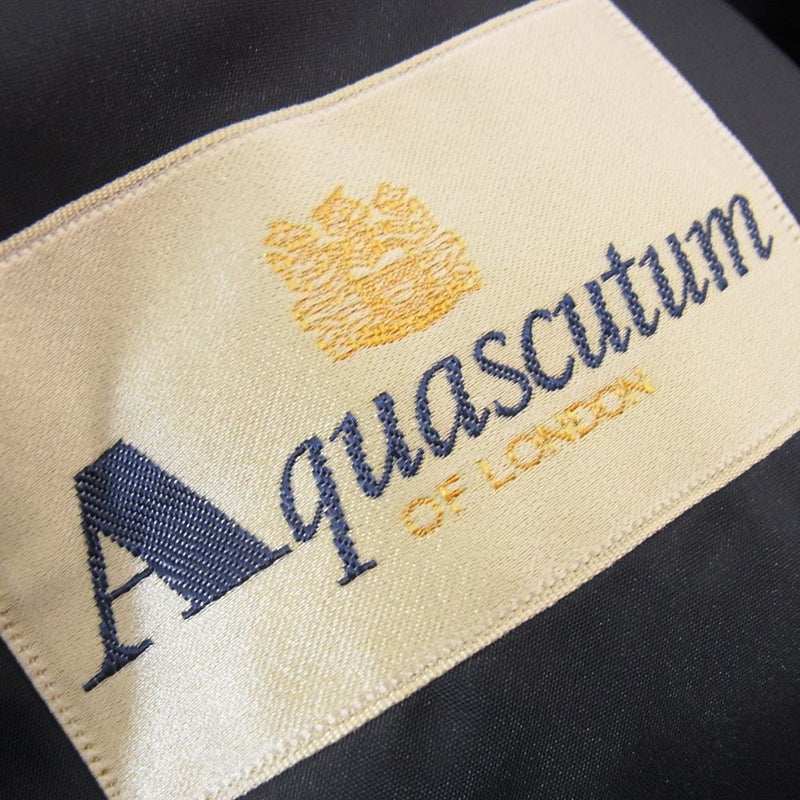 Aquascutum アクアスキュータム シルク混ウール 2B テーラードジャケット ネイビー系 94AB4【極上美品】【中古】