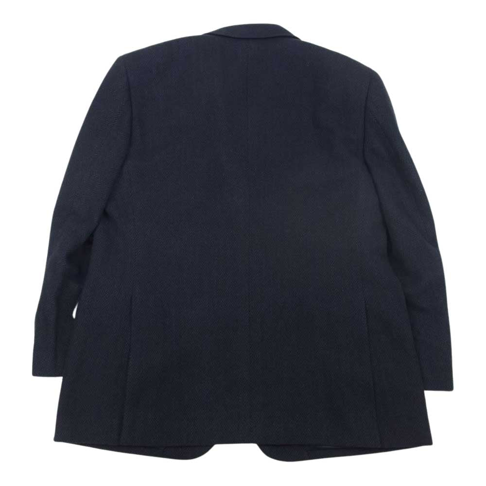 Aquascutum アクアスキュータム ヘリボーンウール 2B テーラードジャケット ネイビー系 100/94/170【極上美品】【中古】