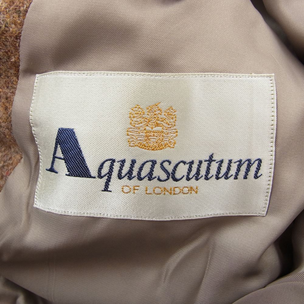 Aquascutum アクアスキュータム ウール ツイード ハンティングジャケット ブラウン系 100/94/170【極上美品】【中古】