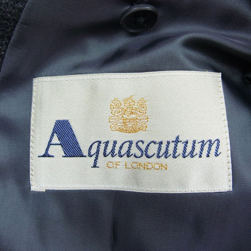 Aquascutum アクアスキュータム カシミヤ混ウール 2B テーラードジャケット グレー系 96/86/170【極上美品】【中古】