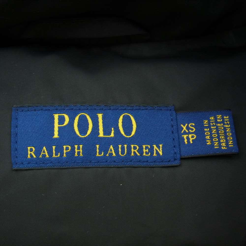 POLO RALPH LAUREN ポロ・ラルフローレン ダウン ベスト フード付き ジップアップ ブラック系 XS【中古】