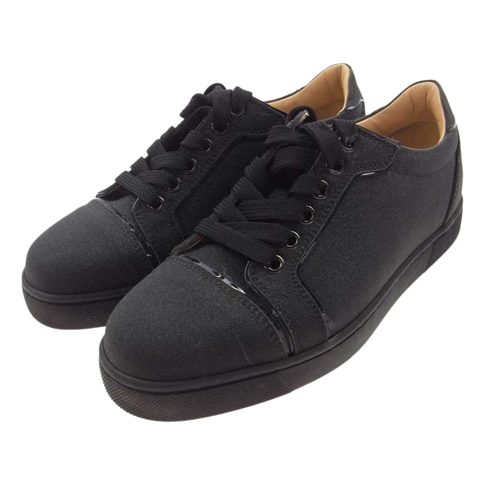 Christian Louboutin クリスチャンルブタン ラメ ローカット スニーカー  ブラック系 35【中古】