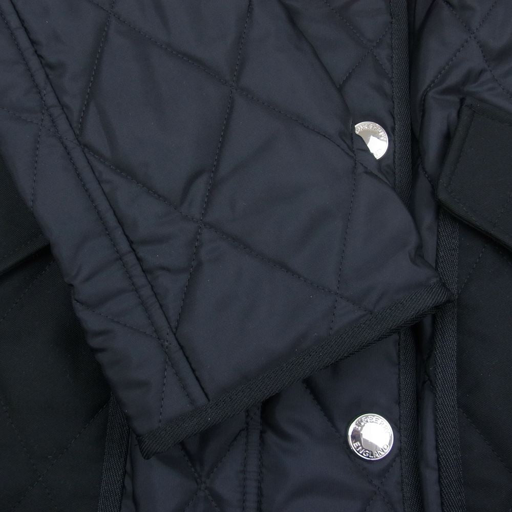 BURBERRY バーバリー 8035506 国内正規品 裏地ノバチェック フーテッドコート ダイアモンド キルティング サーモレギュレーテッド コート ブラック系 XS【中古】