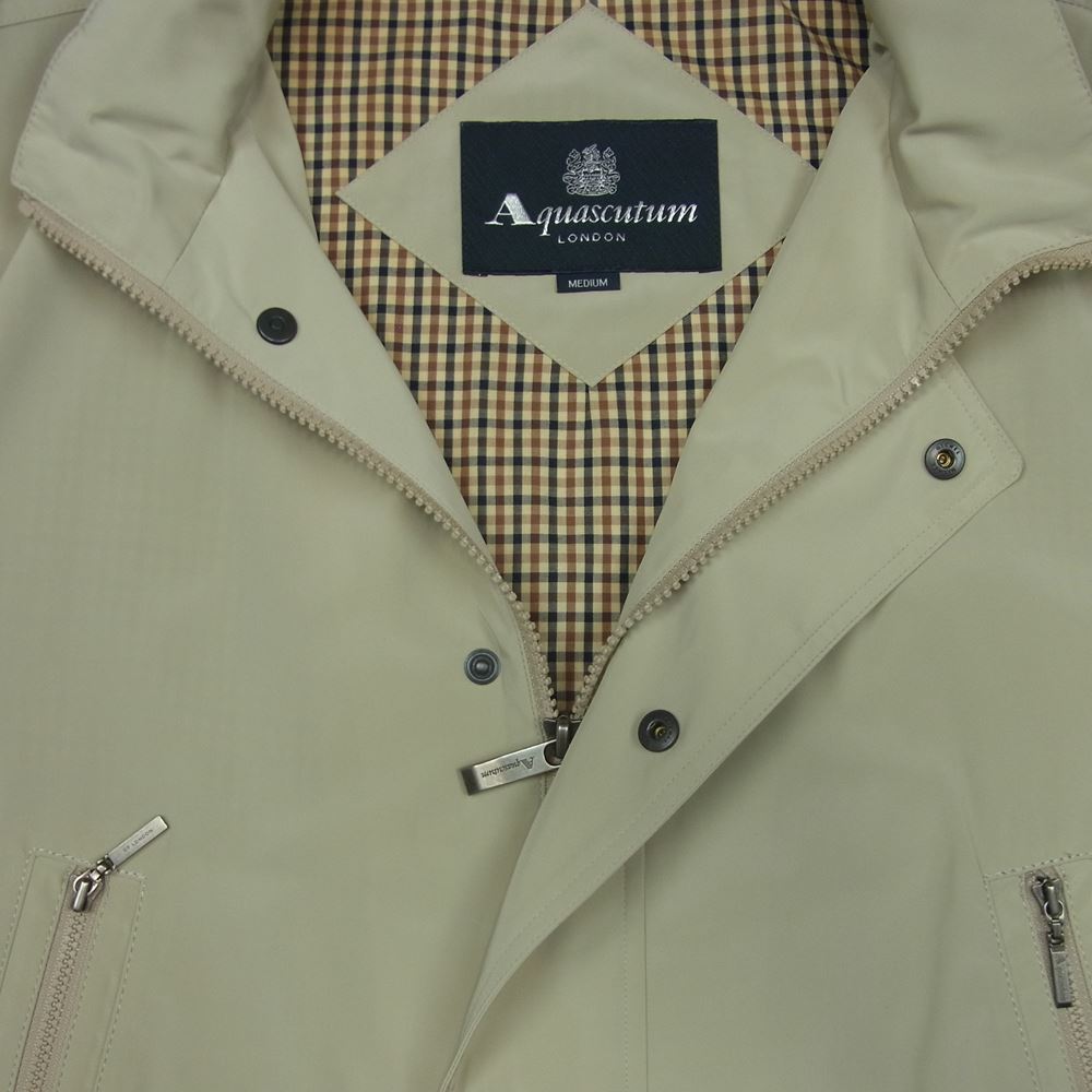 Aquascutum アクアスキュータム 6402700 はっ水加工 ジップ コート 日本製 ベージュ系 M【中古】