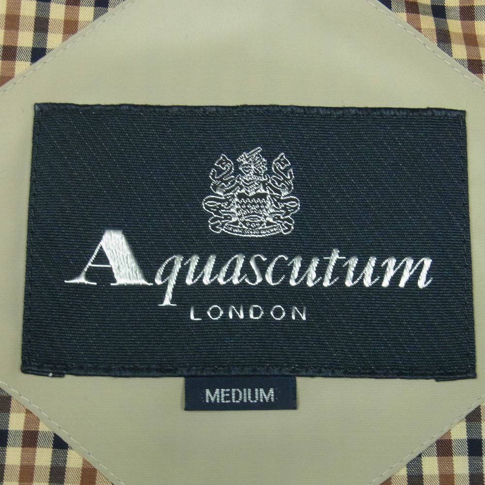 Aquascutum アクアスキュータム 6402700 はっ水加工 ジップ コート 日本製 ベージュ系 M【中古】