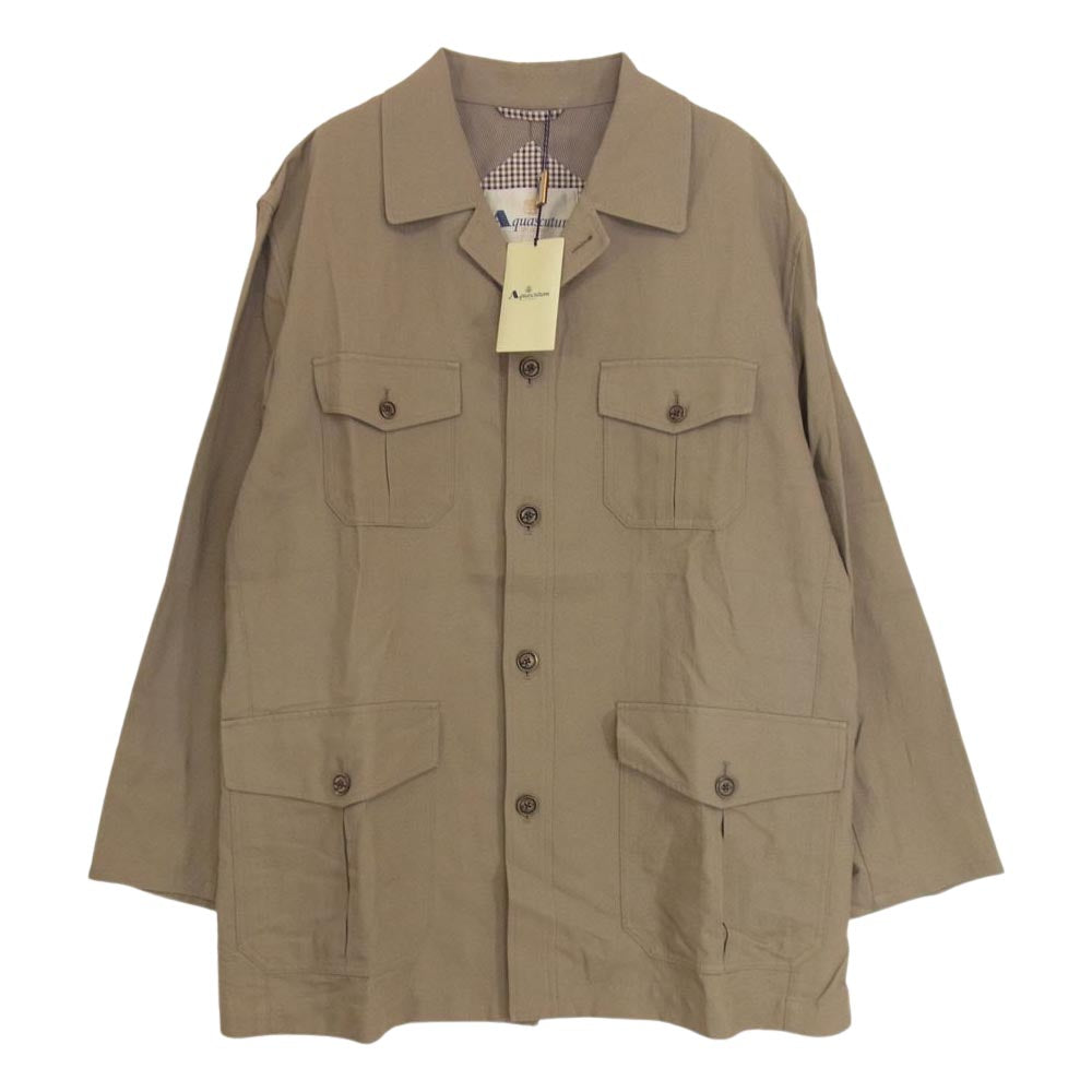 Aquascutum アクアスキュータム サファリジャケット カーキ系 L【極上美品】【中古】