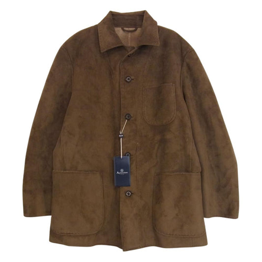 Aquascutum アクアスキュータム フェイクスエード カバーオールジャケット ブラウン系 S【中古】
