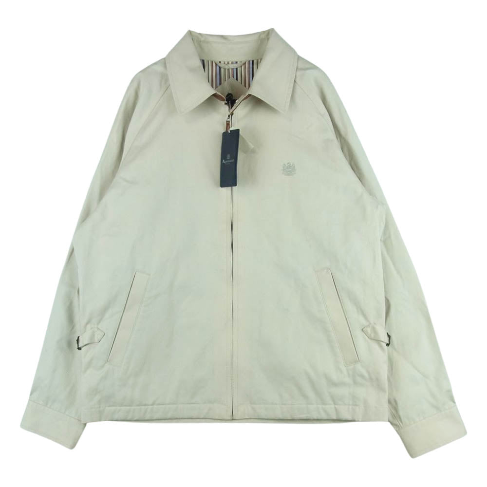 Aquascutum アクアスキュータム 6202702S ロゴ刺繍 コートン スイングトップ ジャケット 日本製 ベージュ系 M【中古】