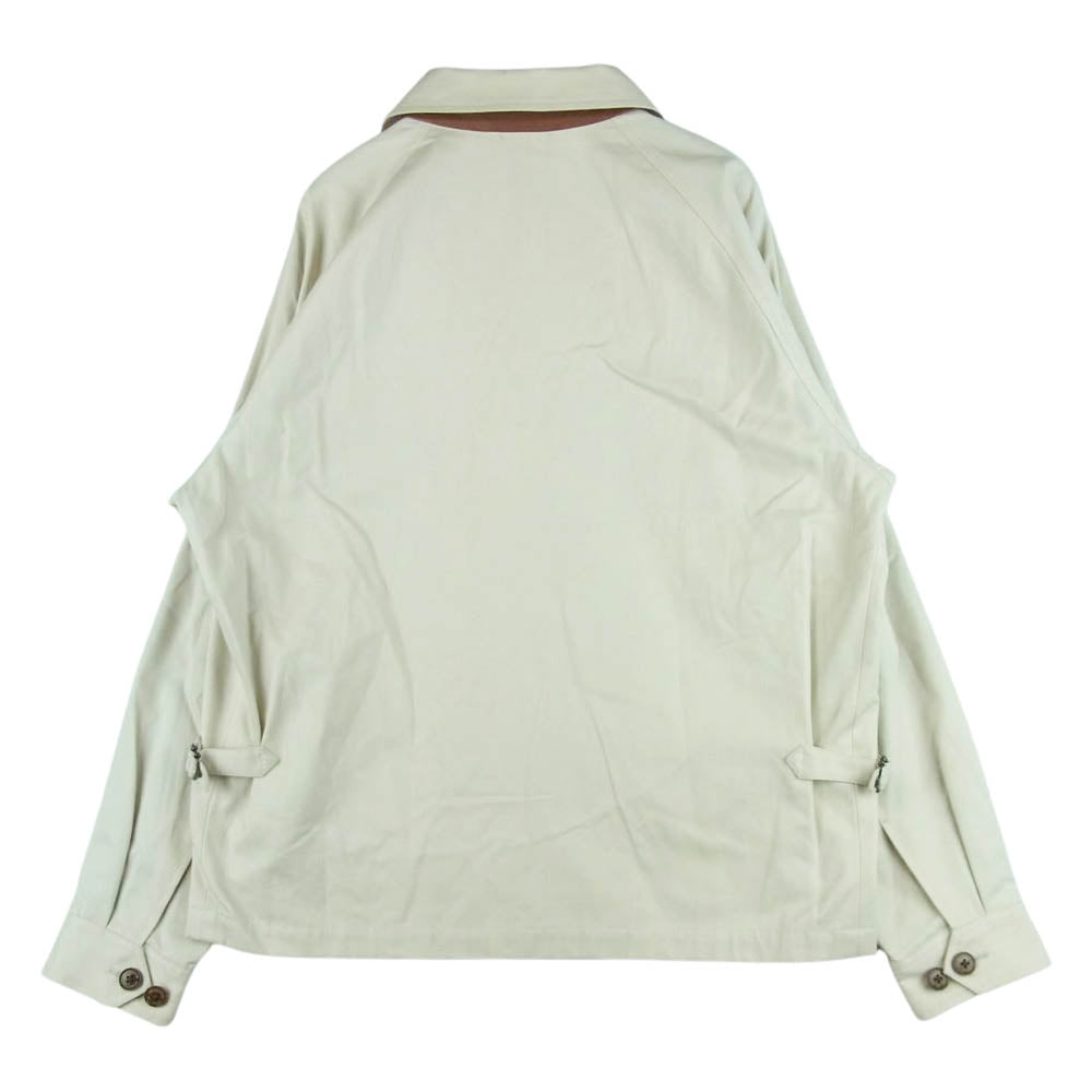 Aquascutum アクアスキュータム 6202702S ロゴ刺繍 コートン スイングトップ ジャケット 日本製 ベージュ系 M【中古】