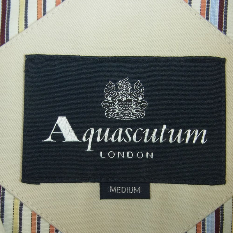 Aquascutum アクアスキュータム 6202702S ロゴ刺繍 コートン スイングトップ ジャケット 日本製 ベージュ系 M【中古】