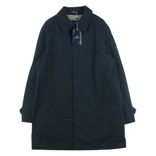 Aquascutum アクアスキュータム 6452600 コットン ステンカラー コート 日本製 ブラック系 36【中古】