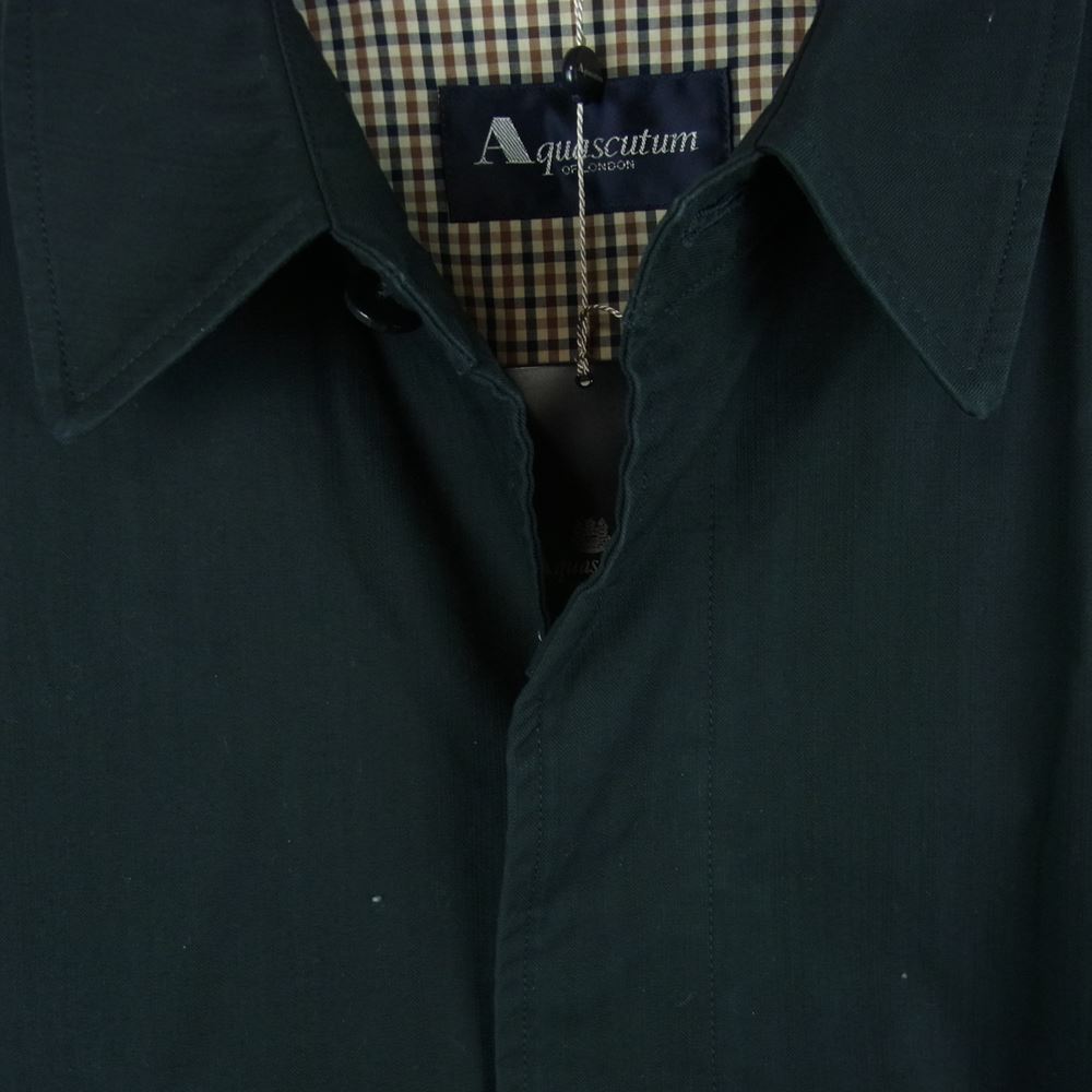 Aquascutum アクアスキュータム 6452600 コットン ステンカラー コート 日本製 ブラック系 36【中古】