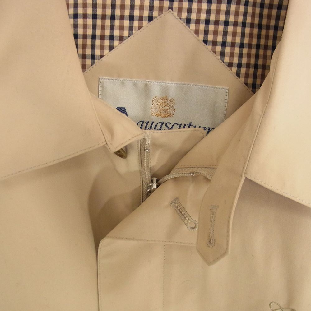 Aquascutum アクアスキュータム はっ水加工 ロゴ刺繍 スイングトップ ジャケット ベージュ系 M【中古】
