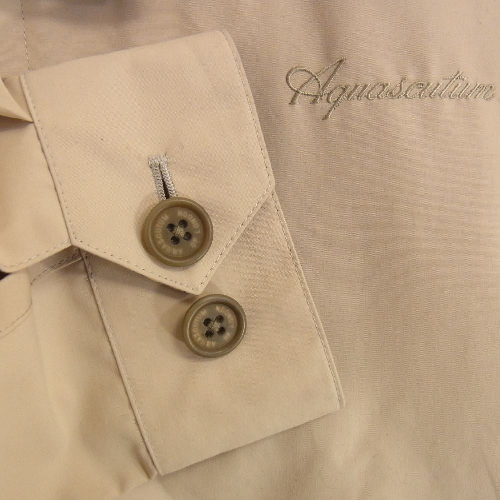 Aquascutum アクアスキュータム はっ水加工 ロゴ刺繍 スイングトップ ジャケット ベージュ系 M【中古】