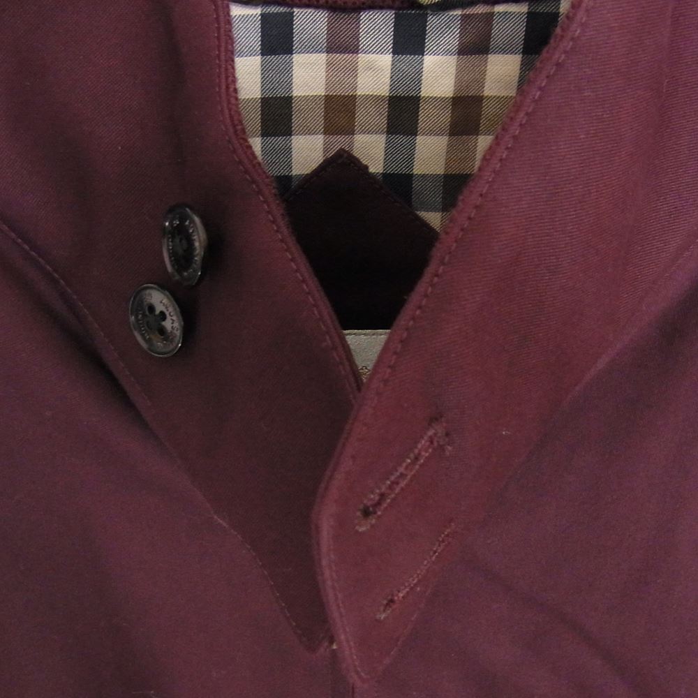 Aquascutum アクアスキュータム 裏地チェック柄 スイングトップ エンジ系 M【中古】