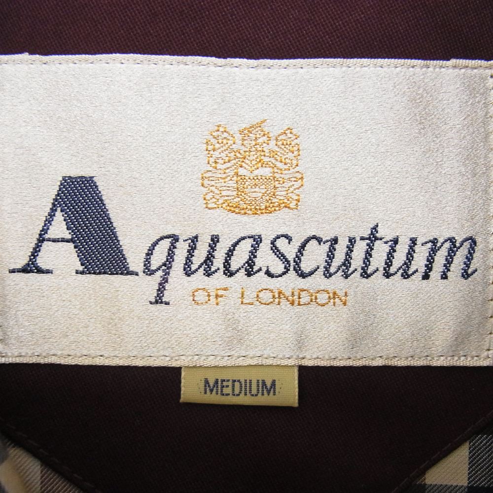 Aquascutum アクアスキュータム 裏地チェック柄 スイングトップ エンジ系 M【中古】