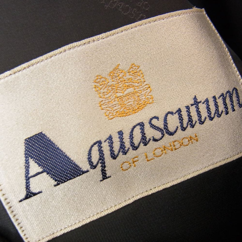 Aquascutum アクアスキュータム ニュージーランドメリノウール 2B テーラード ジャケット ブラック系 94【極上美品】【中古】