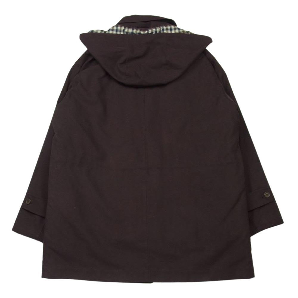 Aquascutum アクアスキュータム 着脱ライナー付き はっ水加工 フェイクスエード ハーフ コート 紫がかった濃い茶色系 M【中古】