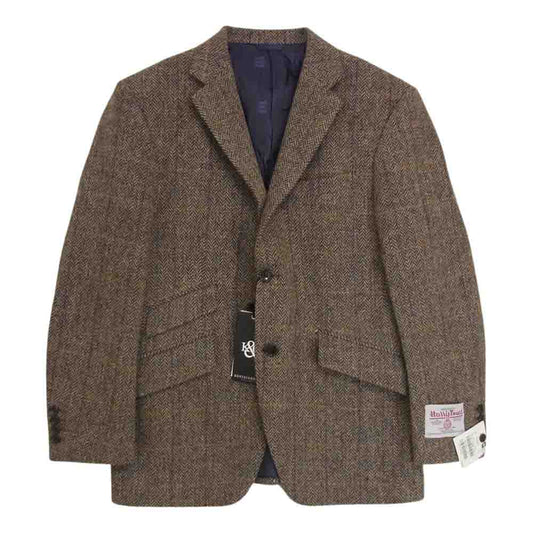 ケントアンドカーウェン HARRIS TWEED ハリツイード テーラードジャケット ブラウン系 AB4【極上美品】【中古】