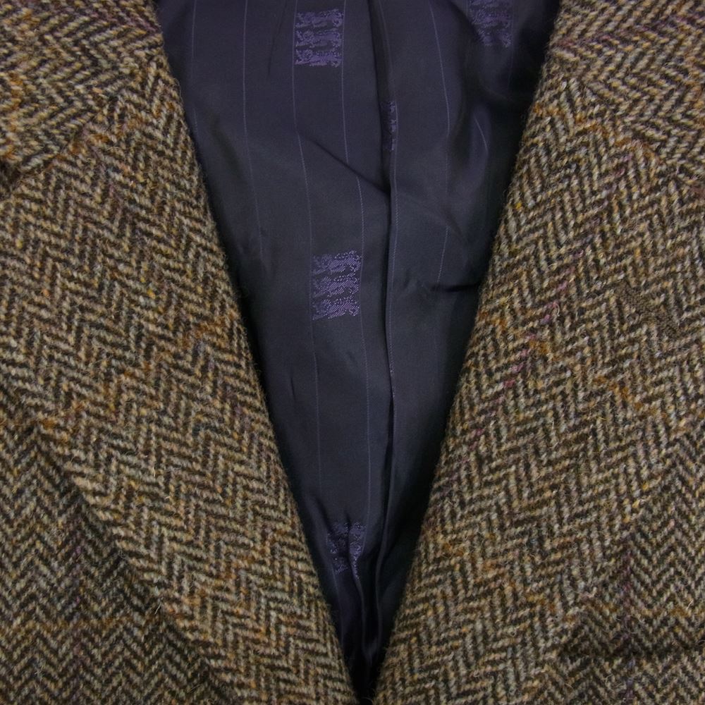 ケントアンドカーウェン HARRIS TWEED ハリツイード テーラードジャケット ブラウン系 AB4【極上美品】【中古】