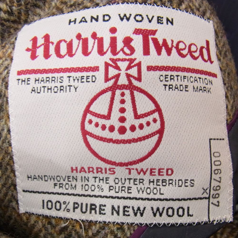 ケントアンドカーウェン HARRIS TWEED ハリツイード テーラードジャケット ブラウン系 AB4【極上美品】【中古】