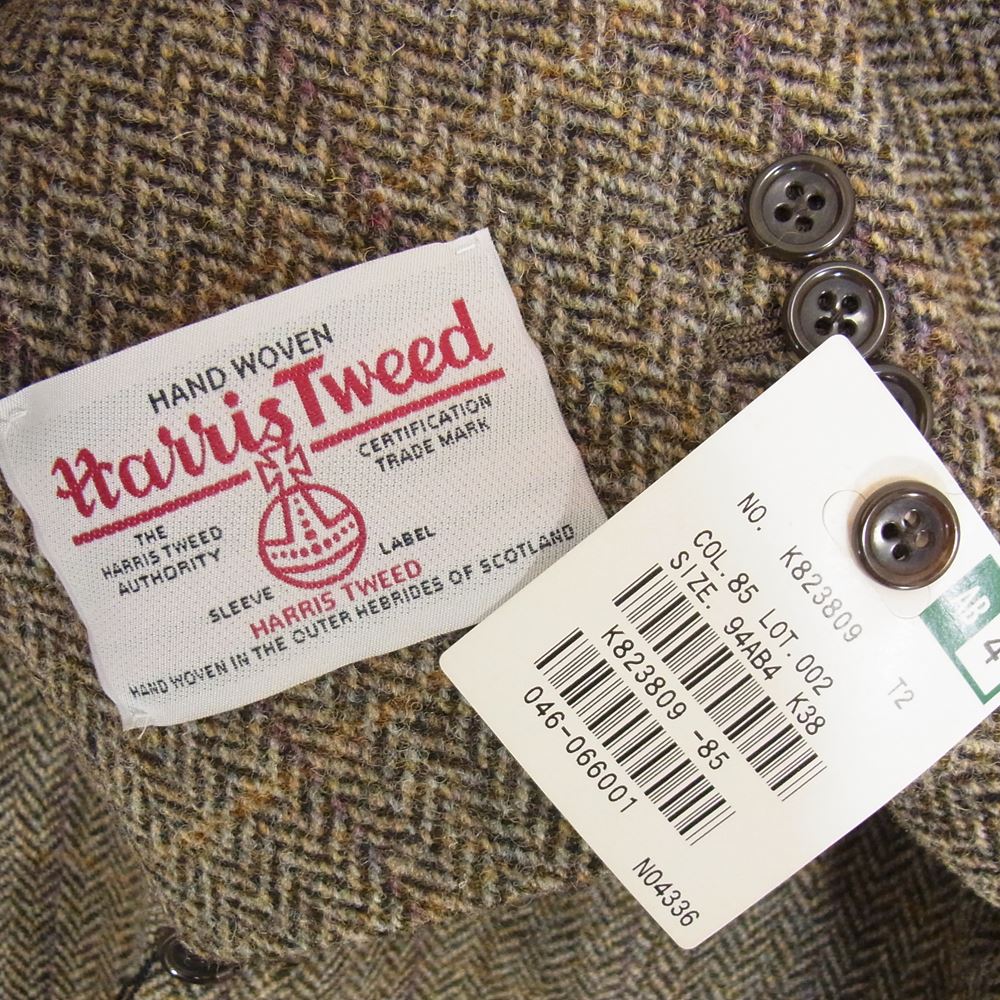 ケントアンドカーウェン HARRIS TWEED ハリツイード テーラードジャケット ブラウン系 AB4【極上美品】【中古】