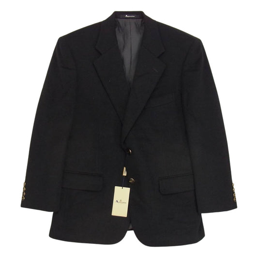 Aquascutum アクアスキュータム カシミヤ100% 2B テーラード ジャケット ブラック系 94AB4【極上美品】【中古】