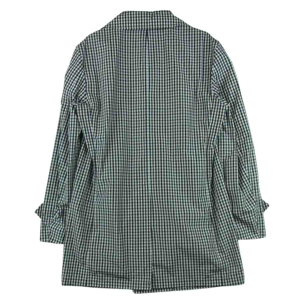 Aquascutum アクアスキュータム A9150906 チェック柄 レザーパイピング パッカブル Pコート ピー コート ブラック系 ブラウン系 34【新古品】【未使用】【中古】