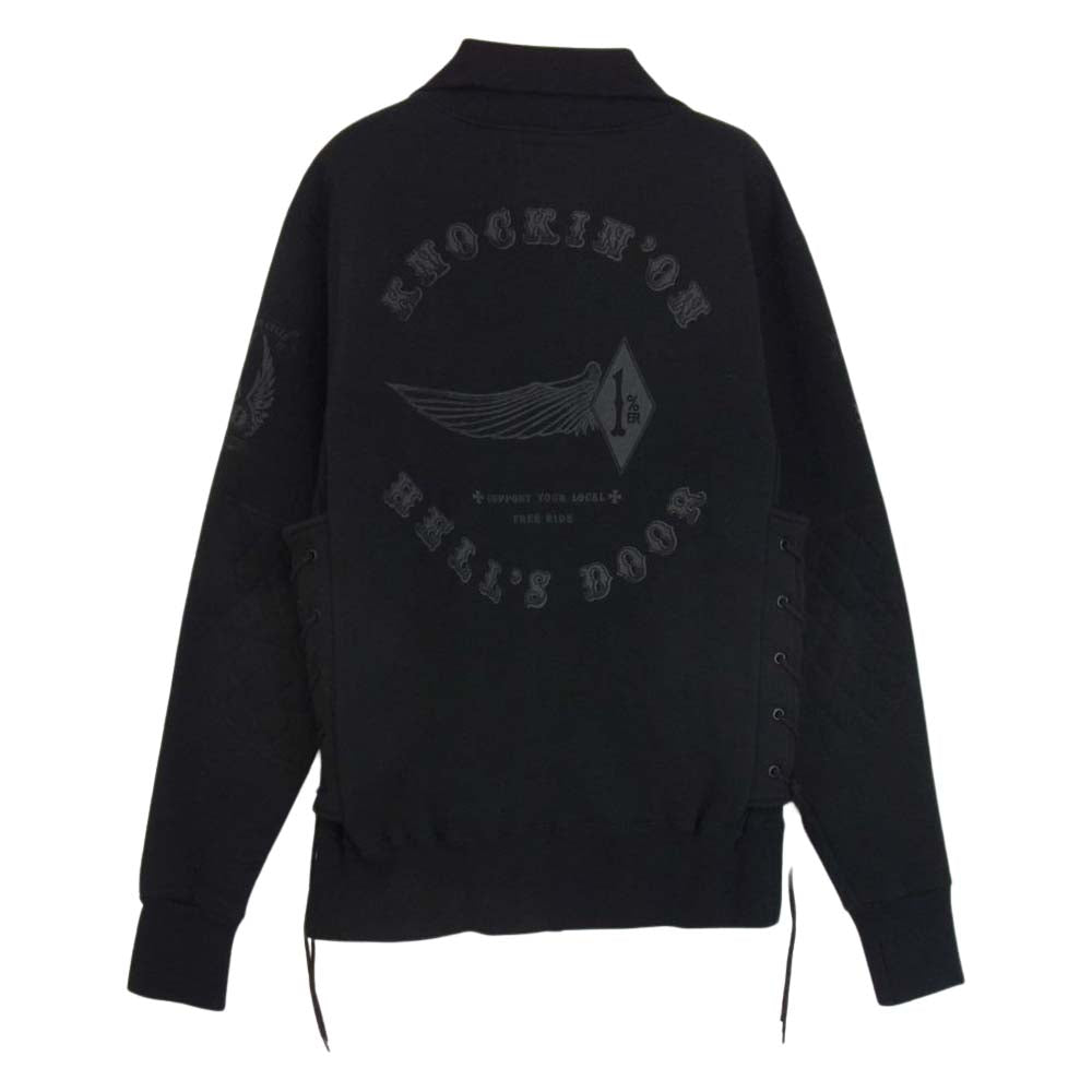 スカルフライト サイドレースアップ スウェット  ジャケット ブラック系 38【中古】