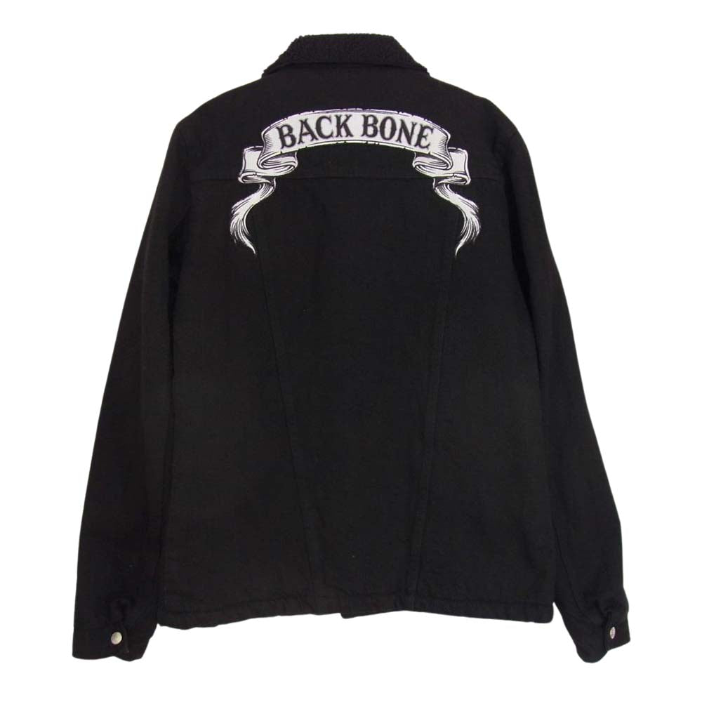 BACKBONE バックボーン 11AW BB11FW-DB30 バックロゴワッペン ボア ランチ デニム トラッカー ジャケット ブラック系 M【中古】