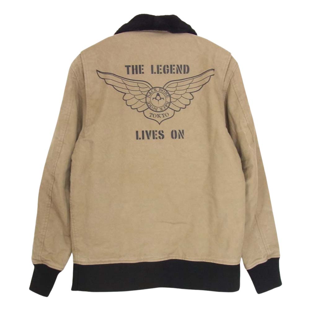 BACKBONE バックボーン 07AW BB07FW-B01 バックプリント 裏ボア A-1タイプ フライトジャケット ベージュ系 L【中古】