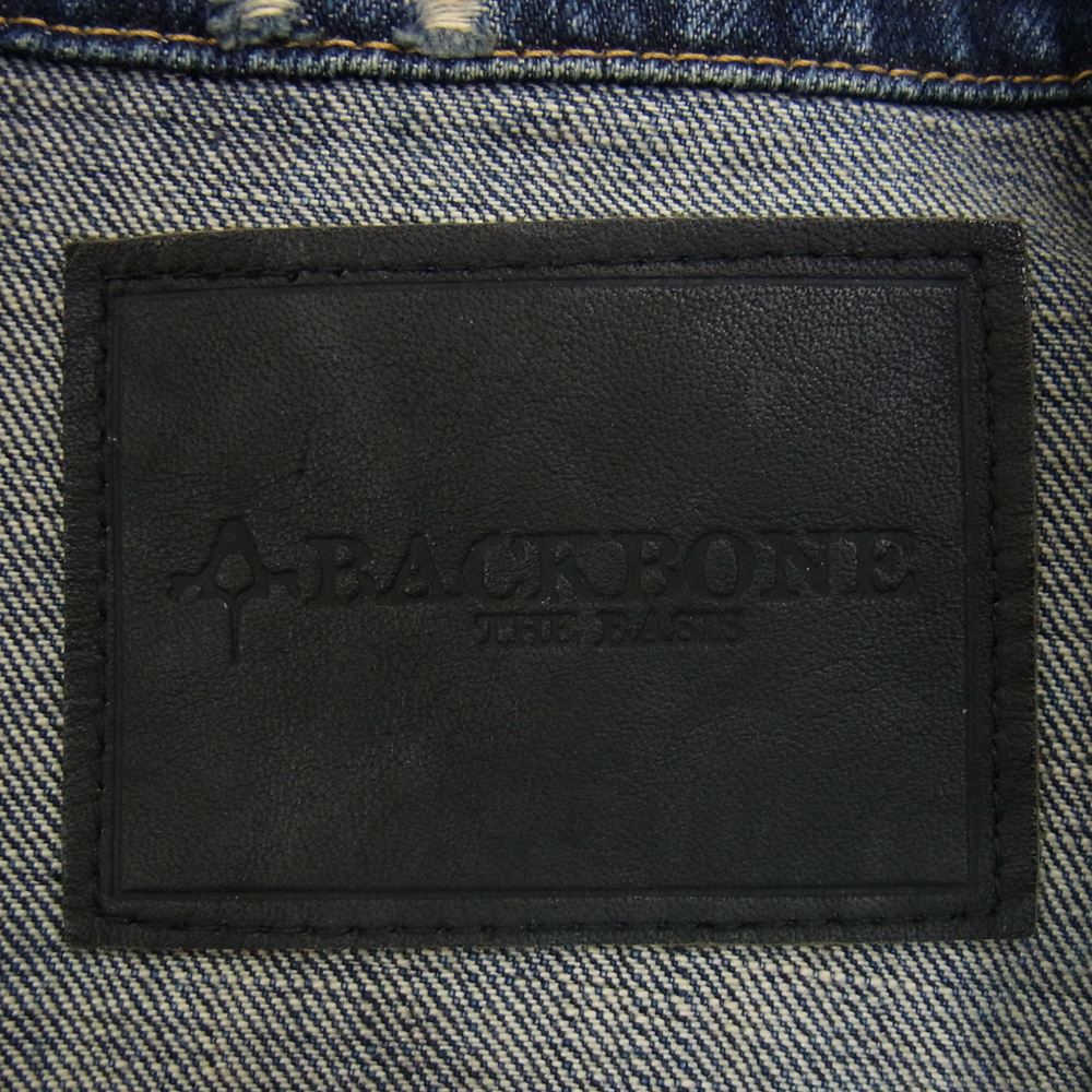 BACKBONE バックボーン 08AW BB08FW-DB01 ダメージ加工 デニムジャケット インディゴブルー系 L【中古】