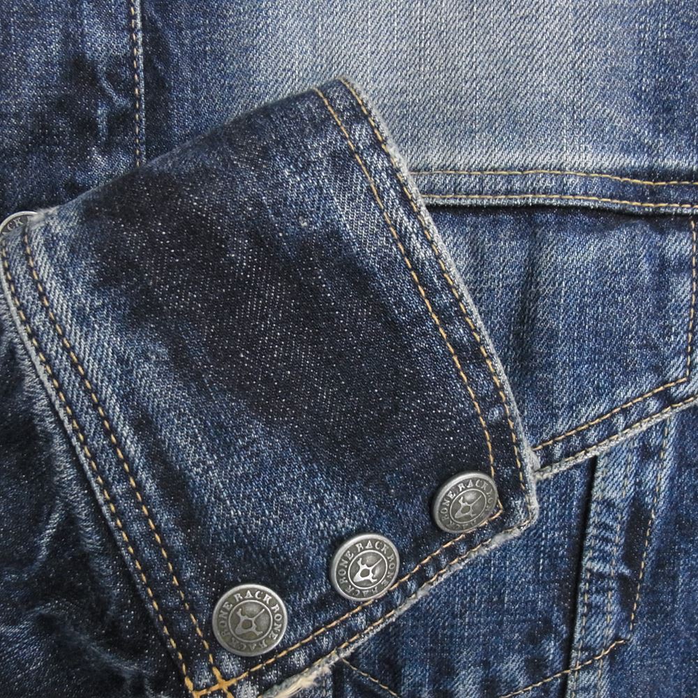 BACKBONE バックボーン 08AW BB08FW-DB01 ダメージ加工 デニムジャケット インディゴブルー系 L【中古】