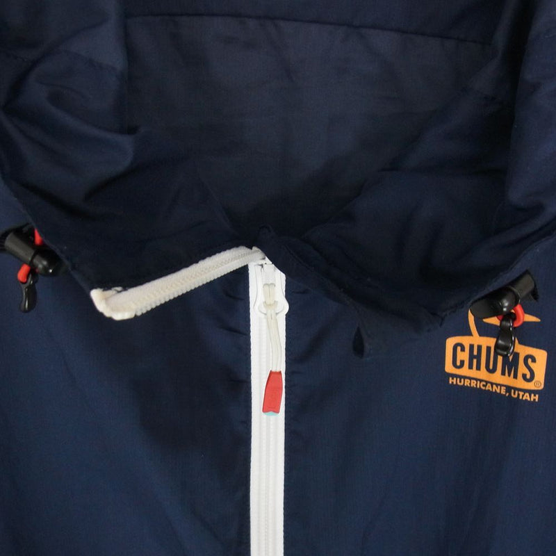 CHUMS チャムス ch04-1075 ロゴプリント フルジップ レディーバグジャケット ネイビー系 M【美品】【中古】