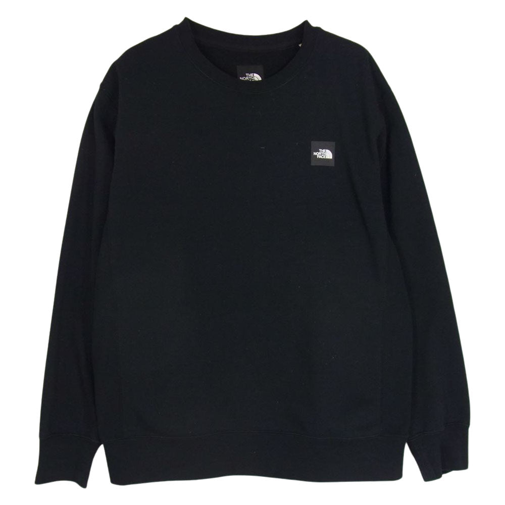 THE NORTH FACE ノースフェイス NT12038 HEATHER LOGO CREW SWEAT ヘザー ロゴ クルーネック スウェット ブラック系 L【中古】